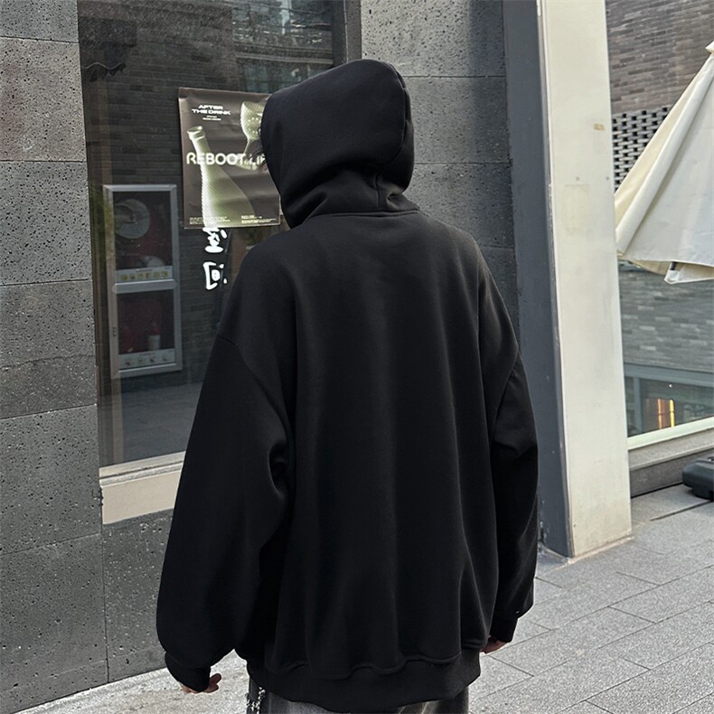 原创新品秋冬男士立领连帽卫衣常规p65加绒p75,男装卫衣,电商B319