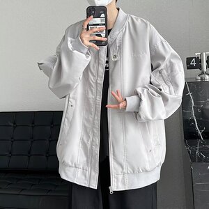 休闲棒球领外套男春秋季新款宽松潮牌痞帅飞行员夹克服图片