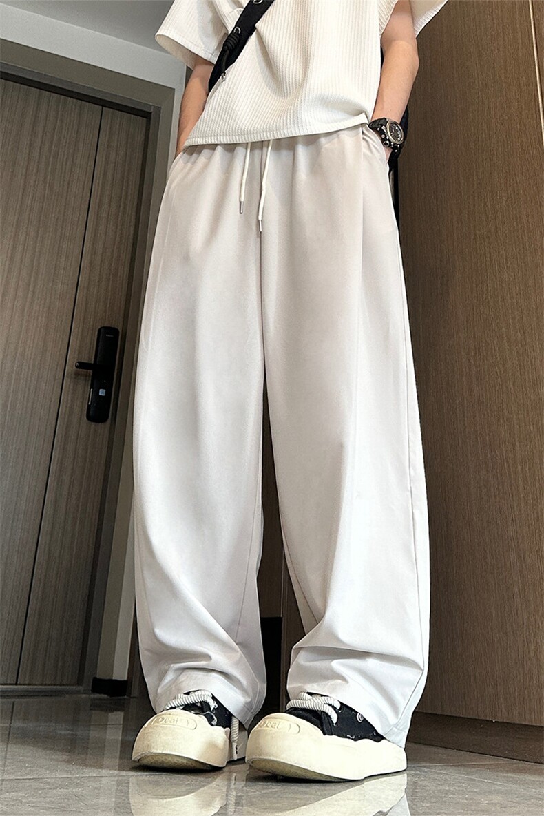 休闲裤男夏季新款冰丝凉感阔腿长裤K019-P28,男装休闲裤,星座214-3