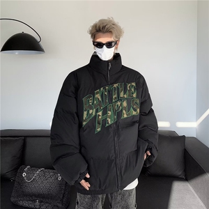 冬季立领棉衣外套男绣花潮牌休闲日系潮流青少年复古运动棉服图片
