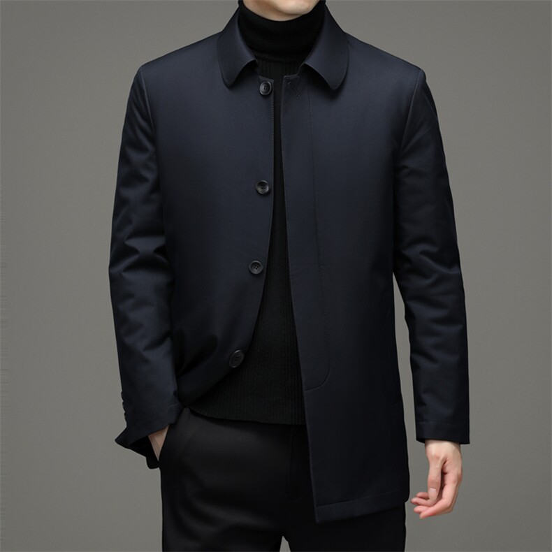 秋冬男士羽绒服中老年爸爸装商务休闲翻领衬衫外套A9605-P210,男装羽绒服,电商B212（原钱塘6029）