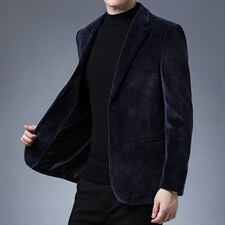 男士上衣装新款商务休闲2023秋季潮流时尚中年翻领纯色外套薄款，男装针织衫/毛衣，电商B212（原钱塘6029）