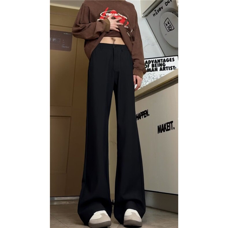微喇抗皱小西裤男装宽松潮流直筒韩系黑色显瘦西装裤子5322P40,男装西裤,星座410-2