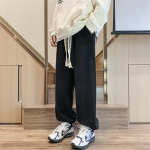 703-K307常规-P45加绒P55   大码欧棉绒束脚长裤 M-5XL图片