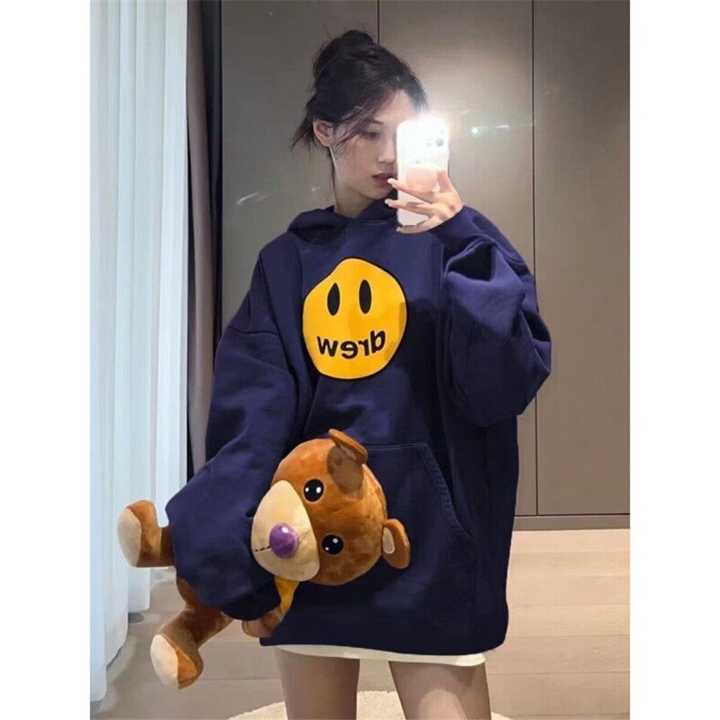 高质量比伯drewHouse笑脸连帽卫衣宽松情侣时尚帽衫卫衣WC464,男装卫衣,星座1116A（原606A-3）