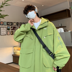 男士春季冲锋衣男潮流防水外套夹克刺绣大码连帽A266-JK8019-P55图片