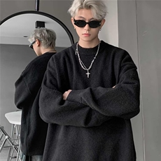 纯色毛衣慵懒风宽松套头针织衫日系潮流ins百搭外套6204-P42网图，女装针织衫/毛衣，电商B245