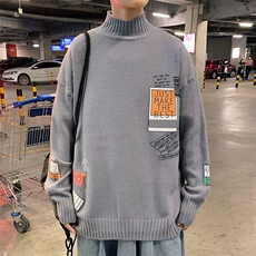 M18212-P45加绒款-P65半高领毛衣男士大码针织衫男毛线衣男，男装针织衫/毛衣，电商A040