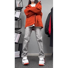 美式灰色直筒加绒男潮牌cIeanfit水洗复古长裤子K7055-1#P45网图，男装卫衣，电商B245