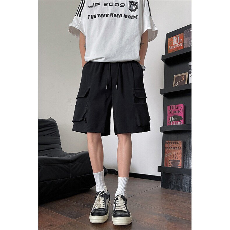 8XL-M特大码冰丝短裤男五分裤褶皱休闲裤工装中裤DK1504P45控68,男装牛仔裤,电商D206-1