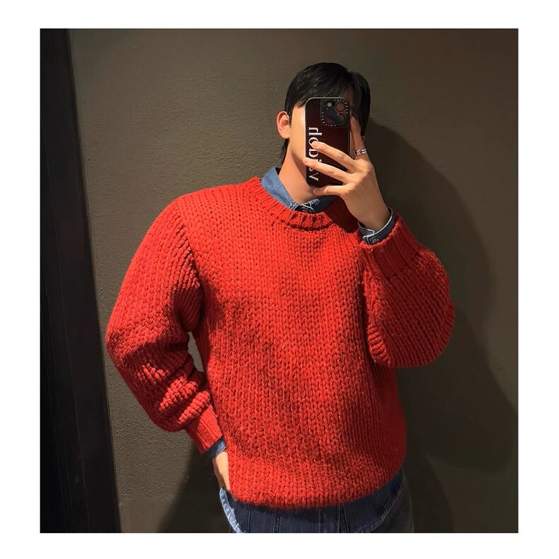 MY42-P68红色毛衣,男装针织衫/毛衣,星座1501-3
