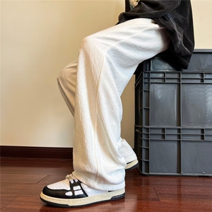 肌理纹情侣裤休闲长裤男春秋季宽松男生直筒阔腿裤子JQ902-P33图片