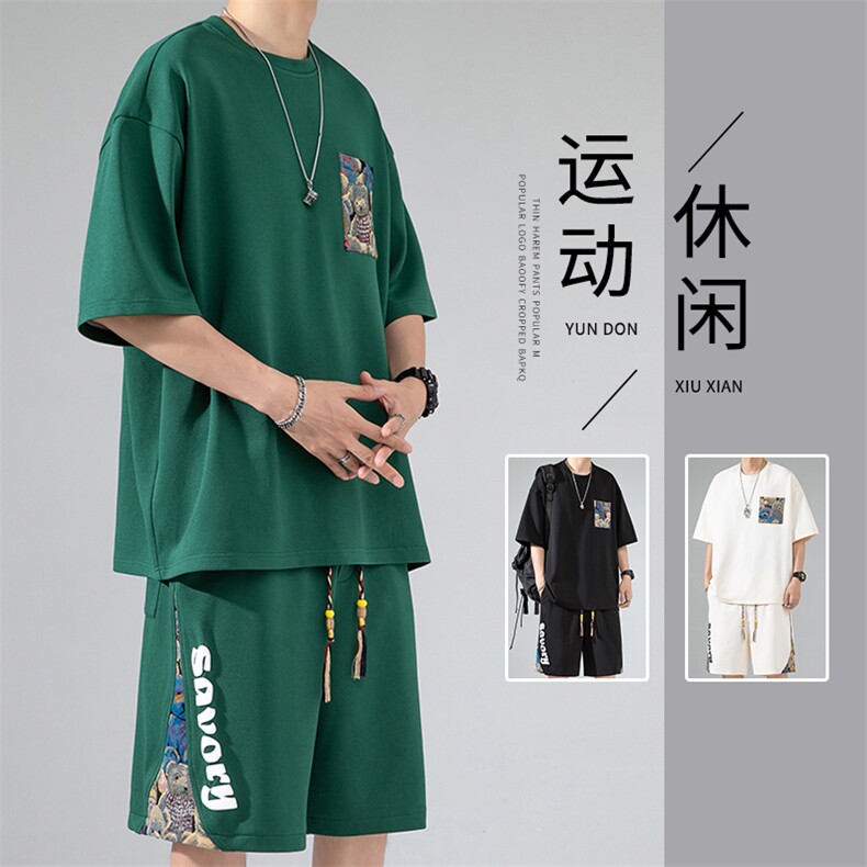 2024夏季新款日系无影墙大码短袖T恤套装M-5XHQ23520-特P40,男装T恤,电商A022