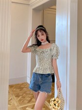 夏季碎花上衣，其它，安玖拉