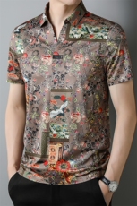 H23830无痕高端男士花色精品短袖衬衫欧货品质大货P58，男装衬衫，钱塘207-3