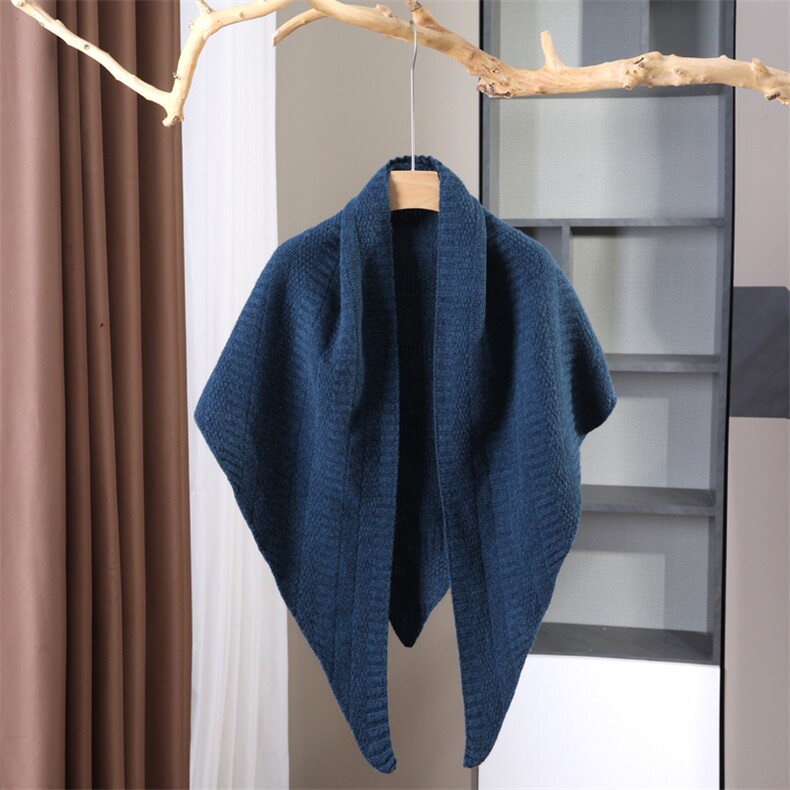 2025新款时尚百搭通勤简约重工三角巾披肩，披肩，九月九羊绒