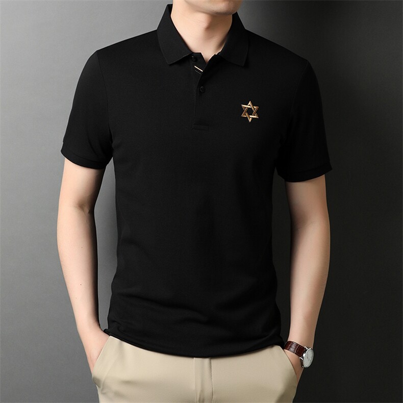 POLO衫男上衣半袖男装衣服男士体恤衫T恤潮牌休闲翻领爸爸短袖男图片