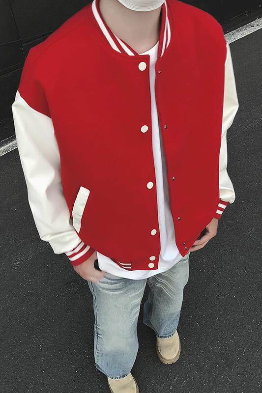 模特-美式棒球服男士秋新款百搭夹克外套9112-P68,男装夹克,电商B380（原B361）