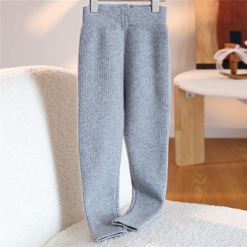 新款百搭女孩细条保暖加厚童装打底裤，童装裤子，群鹿羊绒