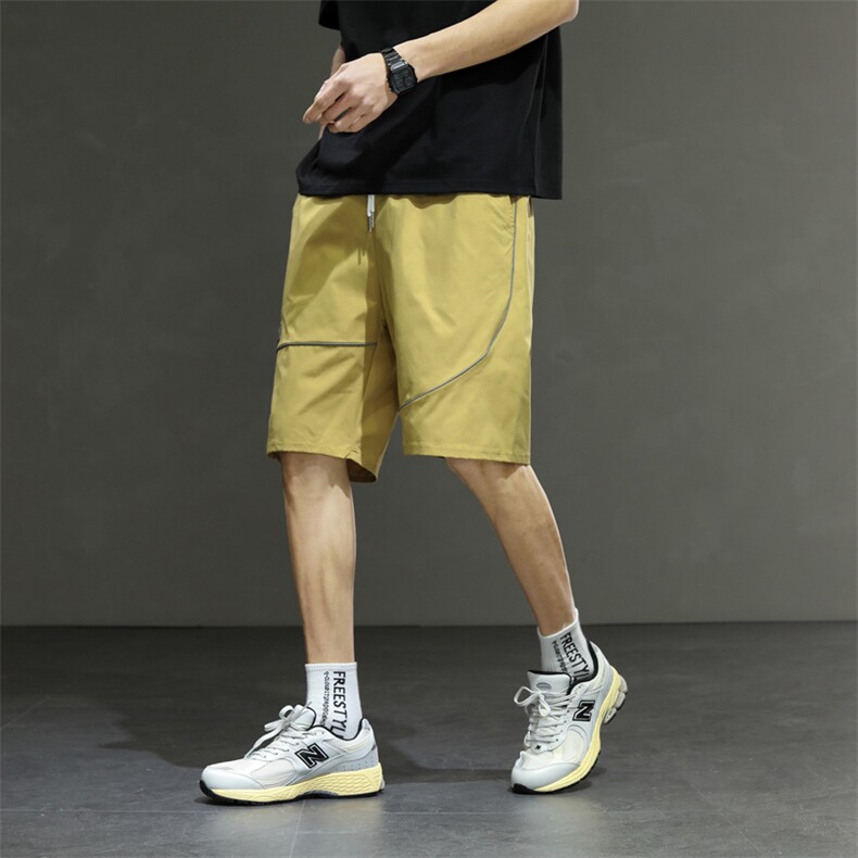 夏季新款韩版潮流宽松五分裤贴布装饰情侣短裤男A305-KX2062-P25,男装休闲裤,电商B306