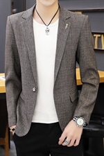 秋季新款韩版修身商务休闲小西服男工作服正装男新郎礼服X07-P90，男装西服，星座1206（原A206）