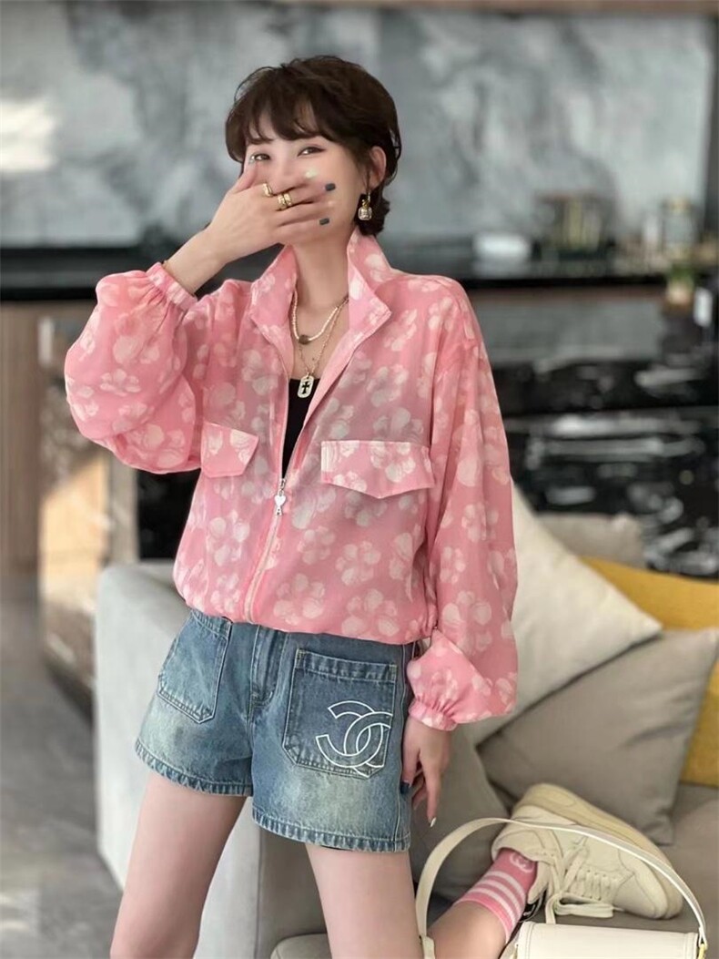 气质短款花防晒衣,女装其它,L·H·X