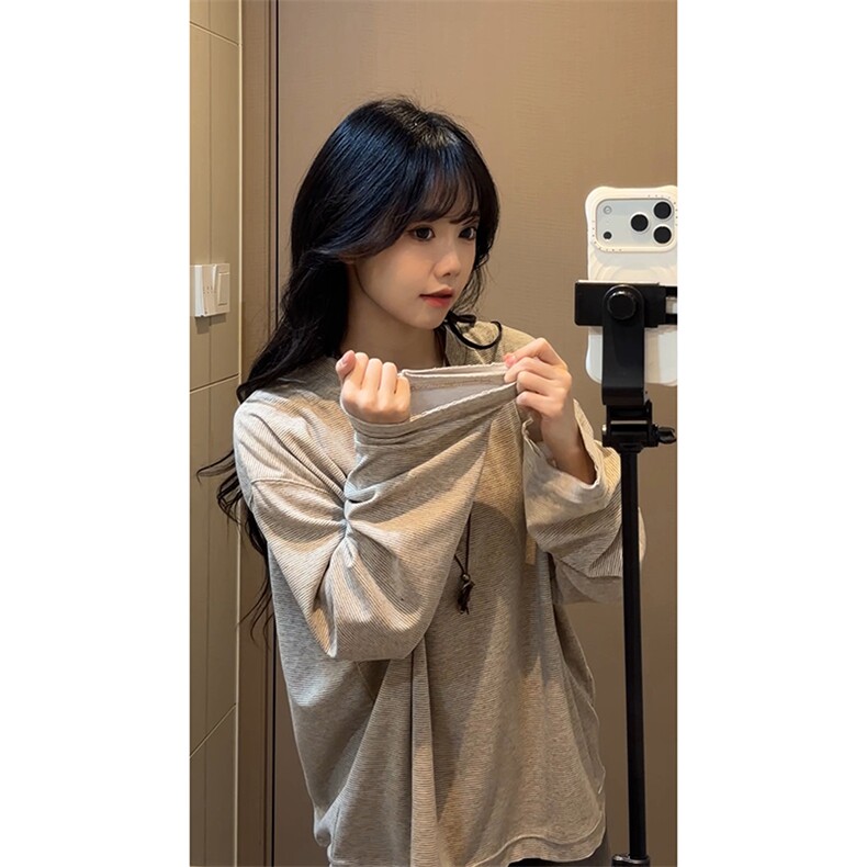 简约圆领时髦感上衣肌理感松弛氛围款休闲T恤HY898TP28控49,男装T恤,电商A102B