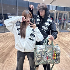 高品质春装新款美式高街潮牌解构设计休闲连帽卫衣男女慵懒风外套，女装短外套，电商A486-1