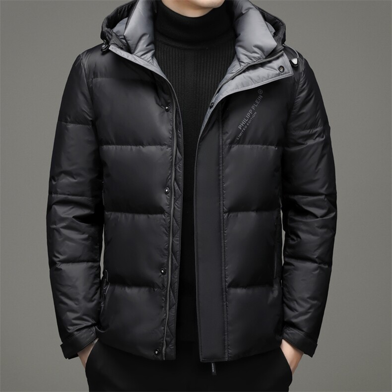2023冬季中年羽绒服休闲连帽中年男短款冬爸爸装外套YL21911-P300图片