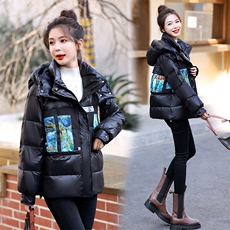 现货白鸭绒小众短款羽绒服女2025冬季新款时尚潮流加厚保暖羽绒服，女装羽绒服，天丽