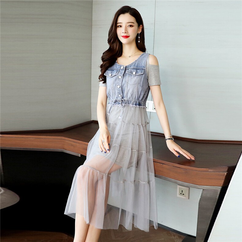 2021年春季时尚潮流舒适大摆型连衣裙中腰长袖X型,女装连衣裙,悠米