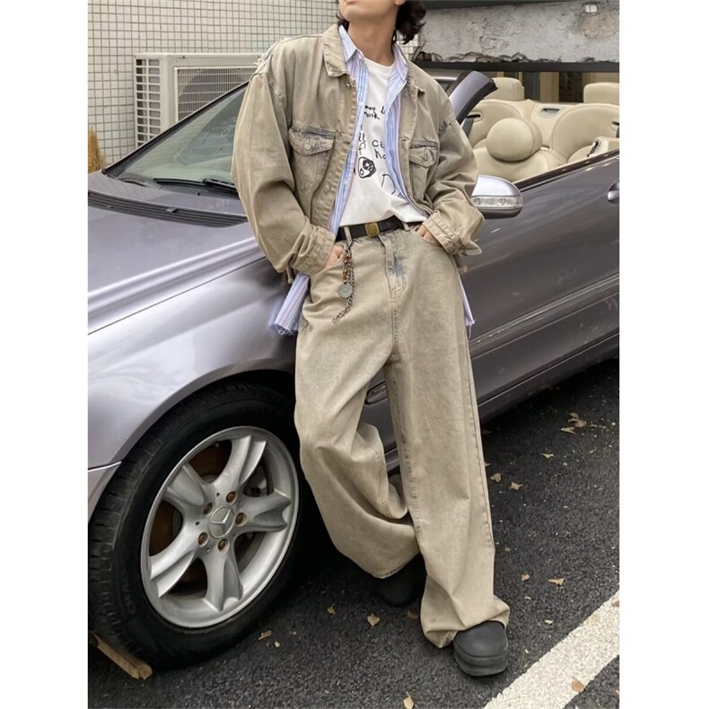 潮牌小众水洗做旧裤子春秋直筒宽松欧美风长牛仔裤-NZ613-网络图,男装牛仔裤,星座1002-2