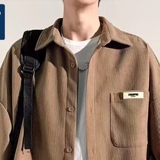 562-P34美式复古工装衬衫男长袖2025春季双层织法肌理高级感，男装衬衫，电商B323A