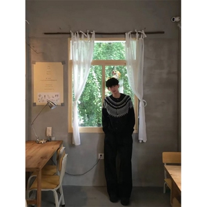 星空费尔岛毛衣开衫男款秋冬氛围感穿搭美式慵懒高级感针织衫外套图片