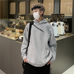网络图现货  美式高街重磅街头嘻哈拉链拼接男女连帽卫衣JW14-P58图片