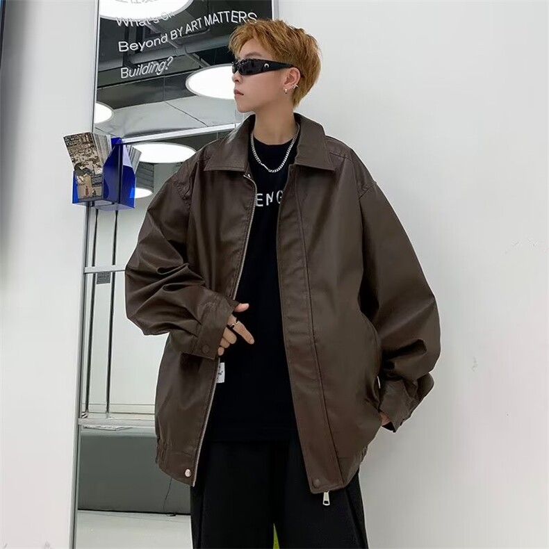 2024秋季新品美式复古机车pu皮衣男宽松潮流街头JK911-P70,男装皮衣,星座1109-3
