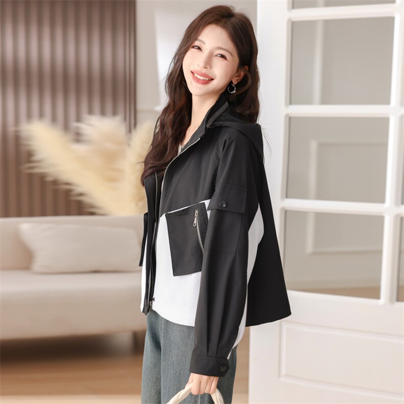 冲锋衣外套女装2024春装新款小个子棒球服chic早秋休闲运动美式,女装短外套,梦懿尔
