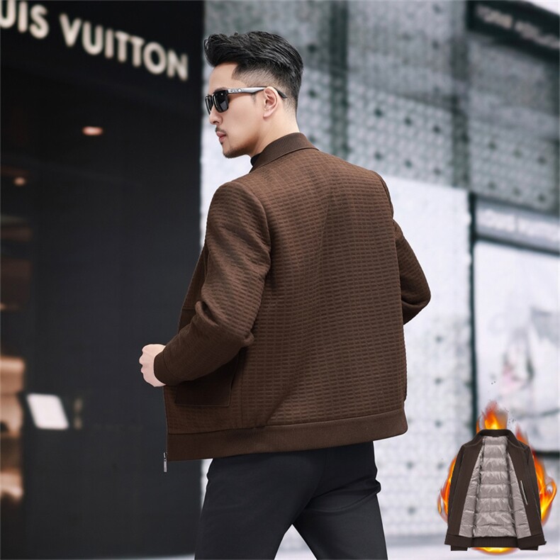新标90绒羽绒内胆针织衫羽绒服外套男中老年时尚羽绒服夹克外套,男装夹克,钱塘723