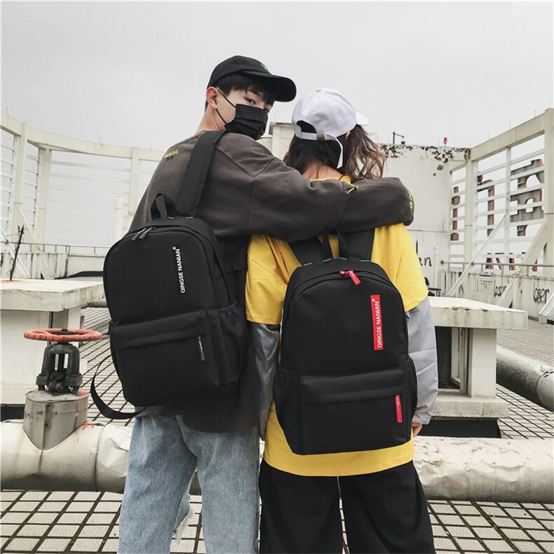 风范字母双肩背包时尚旅行背包开学季男女韩版书包图片