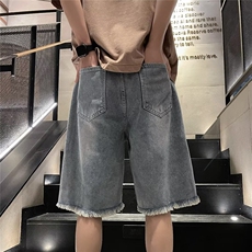 小脚新款潮五分裤日系中腰拉链青春流行牛仔裤水洗N589P35，男装牛仔裤，星座1116-2