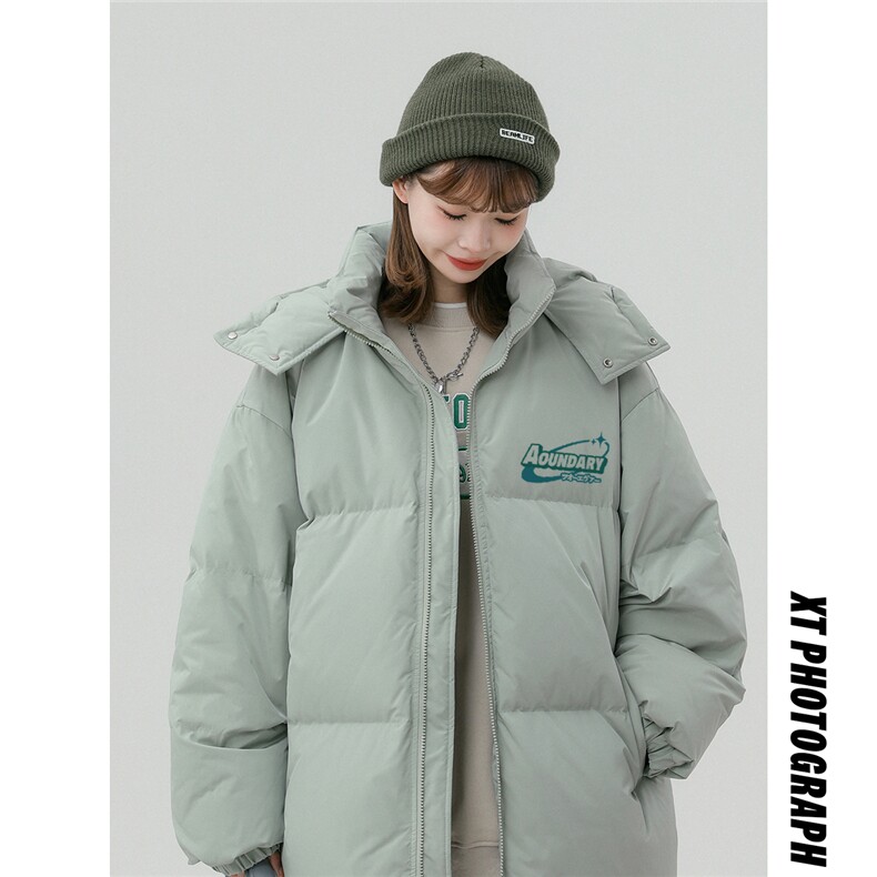 中性风23冬季百搭宽松字母印花加厚棉服外套TPMY226特批85控138,男装棉衣,A247A