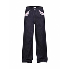 1506-1/KN16081/P57MKGG时尚新款藏青原牛裤脚翻折牛仔长裤，男装休闲裤，星座1506-1