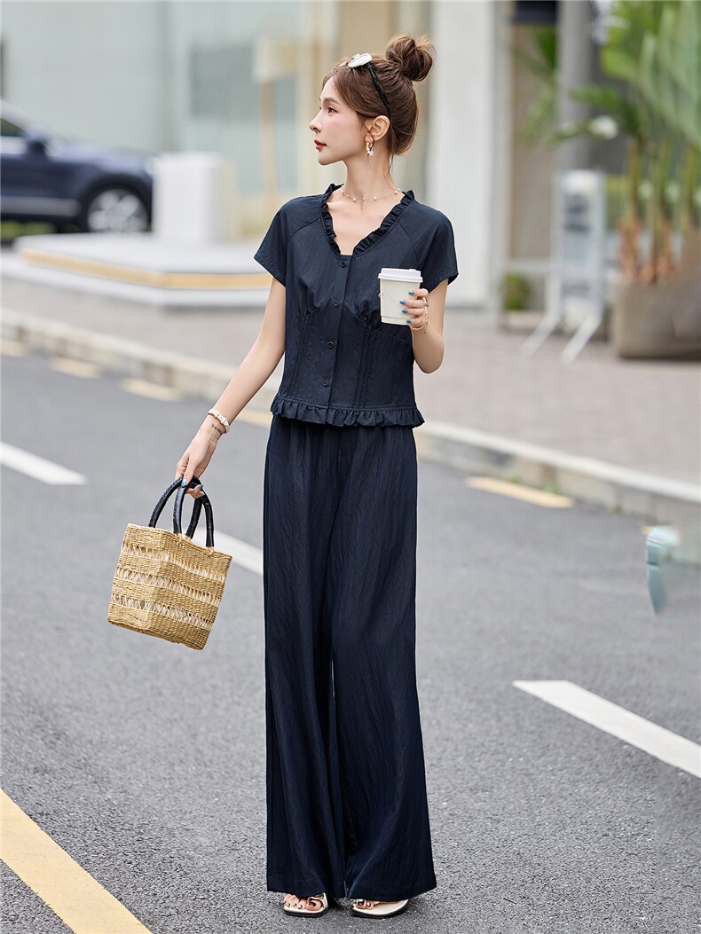 牛仔时尚套装女夏气质减龄显瘦休闲两件套2D050-7281P145,女装套装/套裙,琦鑫阁（原依鑫阁）