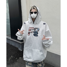 民族风刺绣卫衣女春秋季美式高街重磅连帽衫外套，男装卫衣，星座716-3