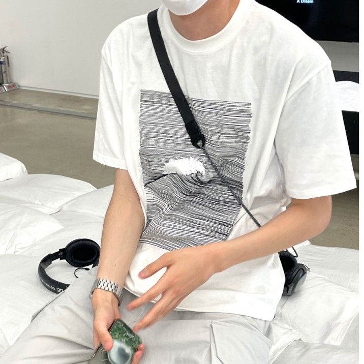 816B-T1050-P40220G纯棉！简约设计款高级ins风T恤情侣韩,男装T恤,星座816B