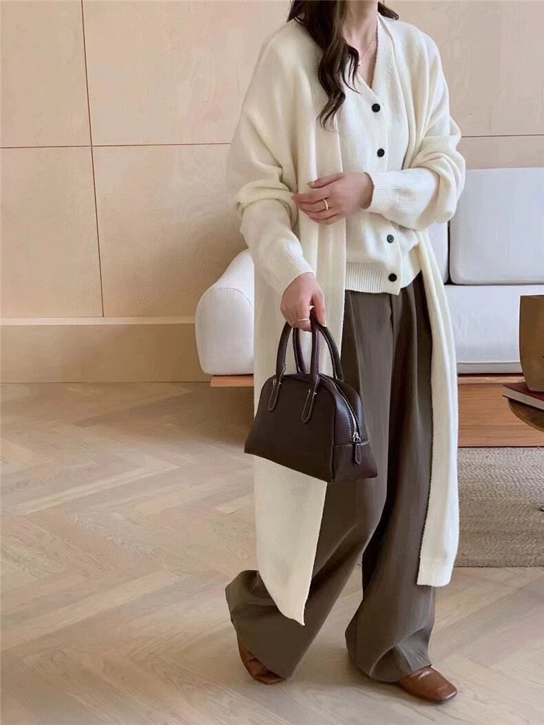 时尚秋冬保暖长款过膝羊毛开衫显瘦百搭气质女装外套,女装羊毛衫,聚奥羊绒