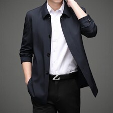 BH2126钱塘2020-2中老年男士翻领商务休闲夹克中长款主推外套P120，男装夹克，钱塘207-2