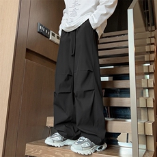 311B-1-K3350-P35控69秋冬褶皱阔腿休闲裤直筒长裤加绒款+10，男装卫衣，星座311B-1