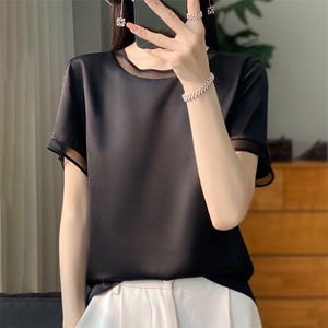 短袖女潮ins潮上衣服2024年夏季简约套头图片