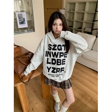EE078-P65卫衣男女情侣薄款2024宽松印花外套连帽韩版上衣200斤，女装短外套，星座911-3